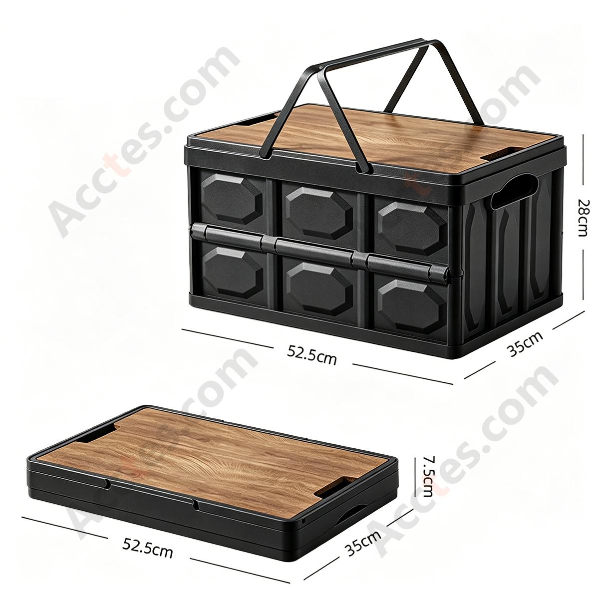Multifunctional Foldable Large Car Trunk Storage Box, Black, Extra Large