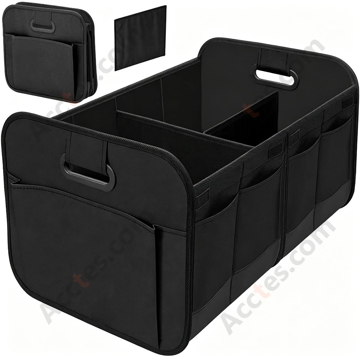Large Capacity Foldable Oxford Cloth Car Trunk Storage Box, Black