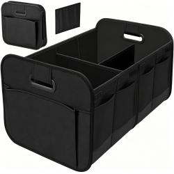 Large Capacity Foldable Oxford Cloth Car Trunk Storage Box, Black