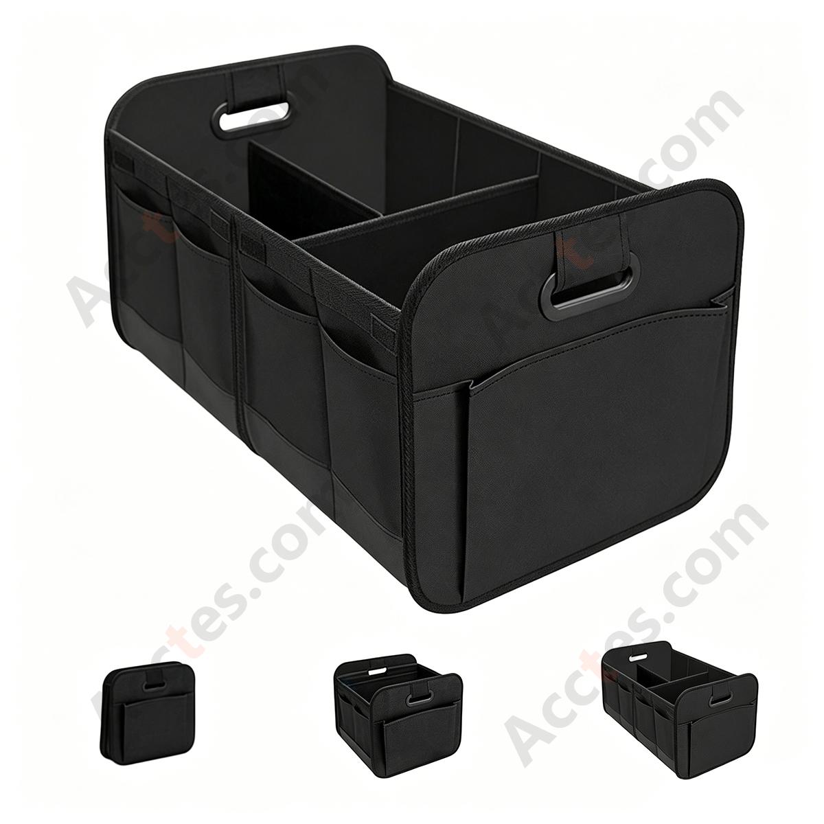 Large Capacity Foldable Oxford Cloth Car Trunk Storage Box, Black