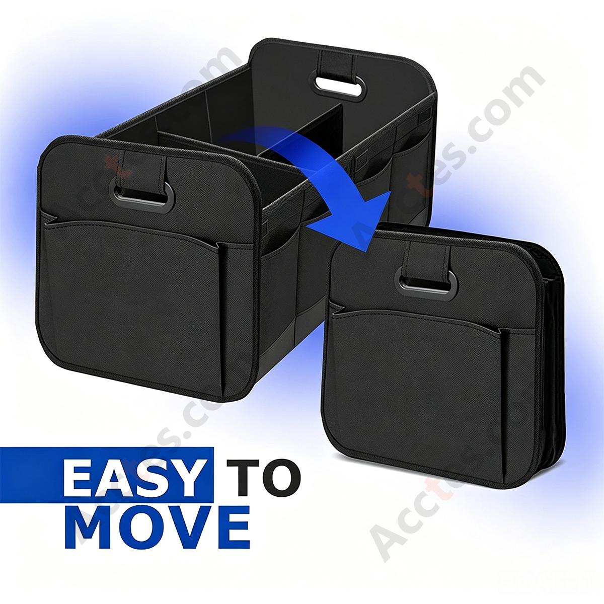 Large Capacity Foldable Oxford Cloth Car Trunk Storage Box, Black