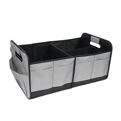 Large Capacity Foldable Oxford Cloth Car Trunk Storage Box, Gray
