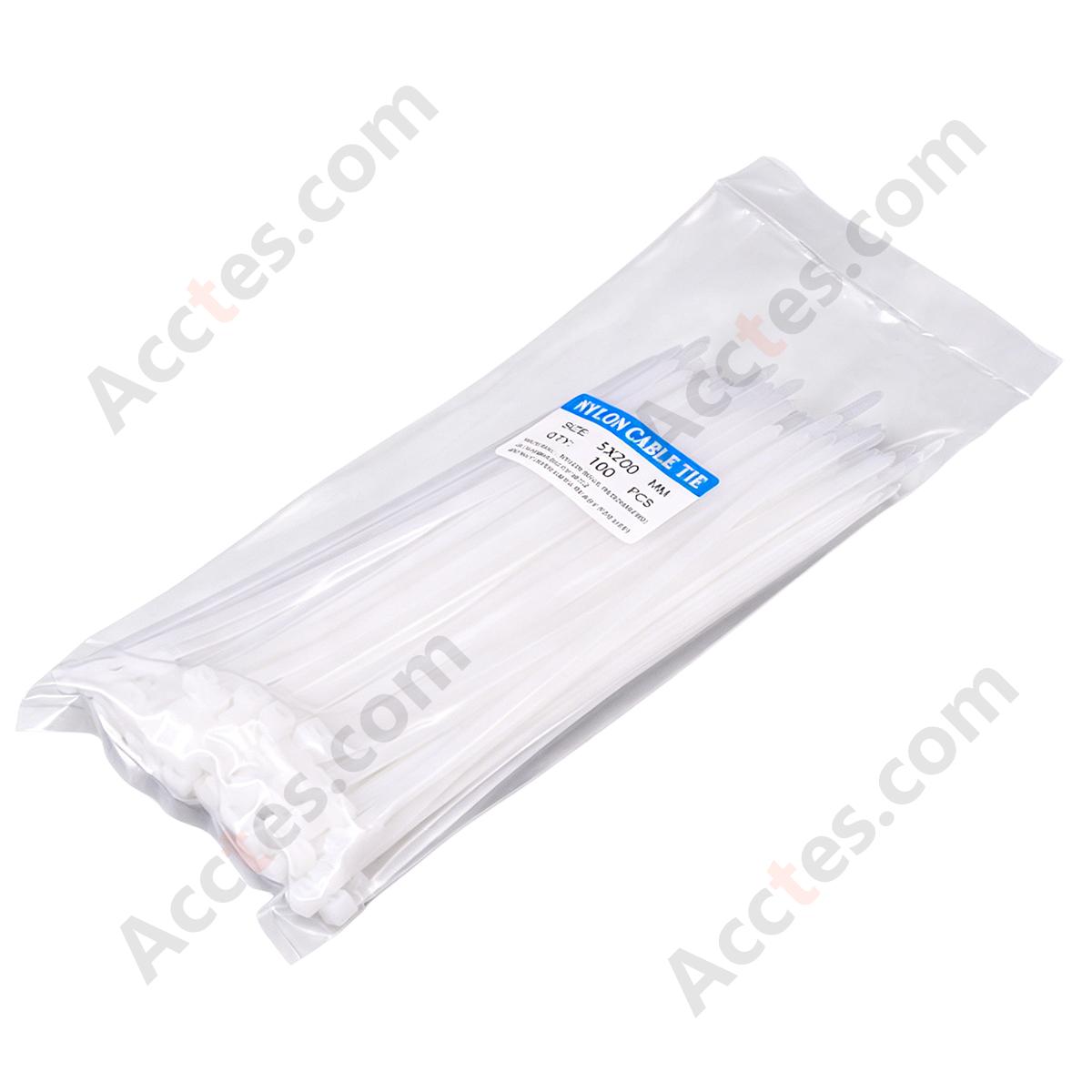 Self-Locking Nylon Plastic Cable Ties 3*150mm, 100Pcs, White