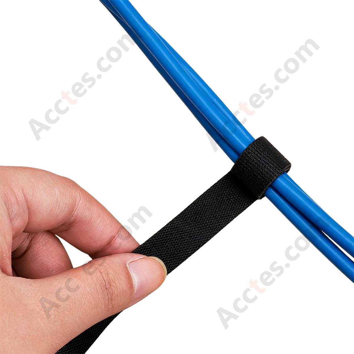 Hook and Loop Data Cable Organizer Strap 300*1.2cm, Black