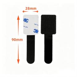 Heavy-Duty Self-Adhesive Hook and Loop Cable Straps, Black, 20Pcs