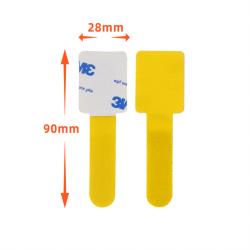 Heavy-Duty Self-Adhesive Hook and Loop Cable Straps, Yellow, 20Pcs