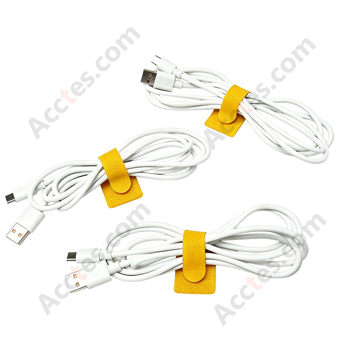 Heavy-Duty Self-Adhesive Hook and Loop Cable Straps, Yellow, 20Pcs