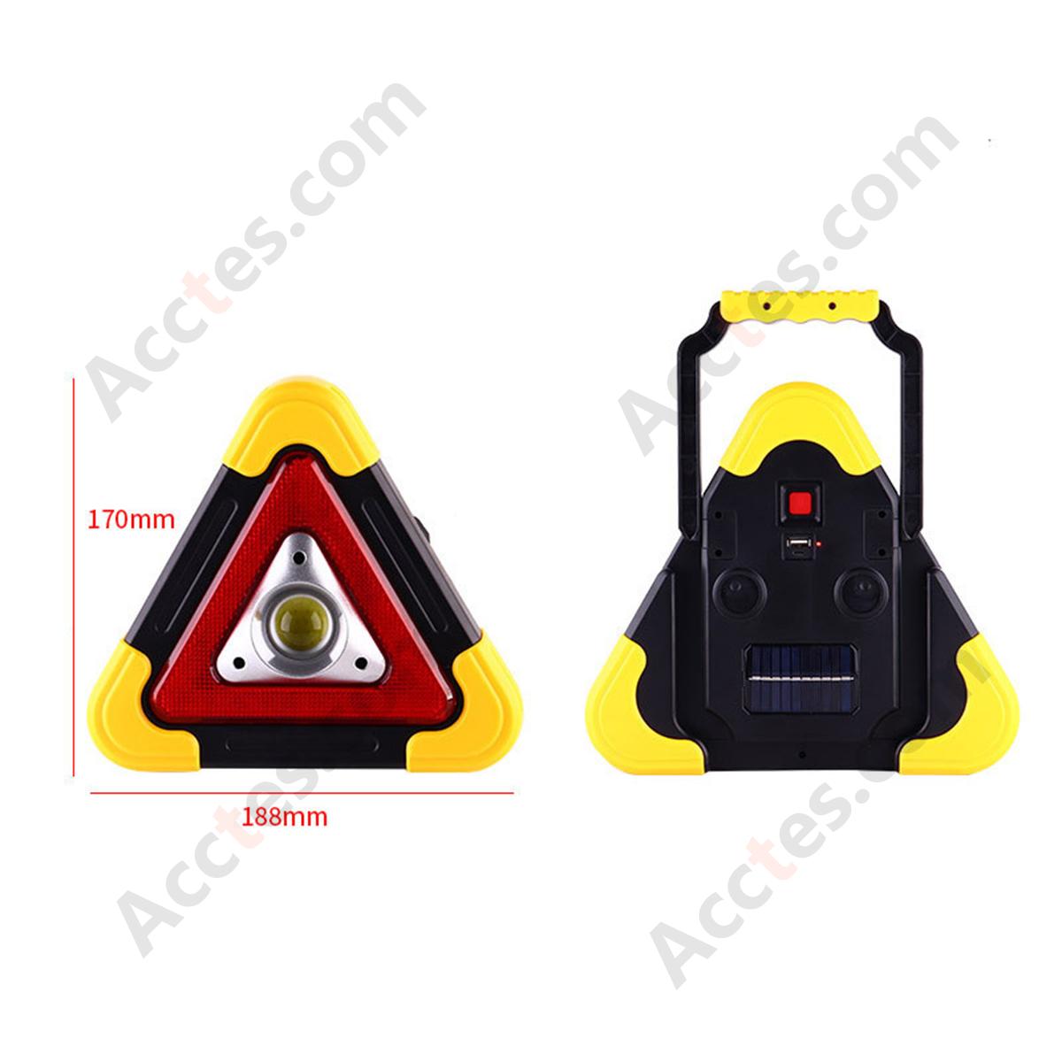 Solar Charging Reflective Car Warning Triangle with 1 LED Light