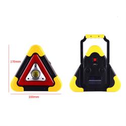 Solar Charging Reflective Car Warning Triangle with 1 LED Light