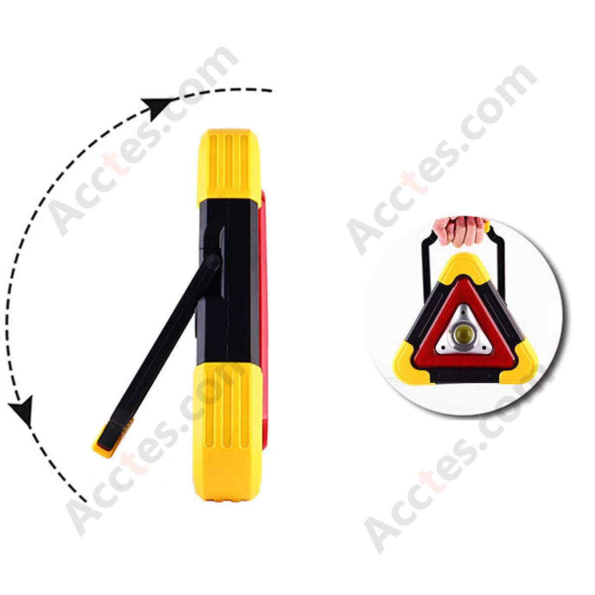 Solar Charging Reflective Car Warning Triangle with 1 LED Light