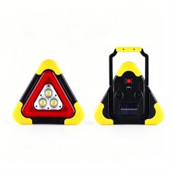 Solar Charging Reflective Car Warning Triangle with 3 LED Lights