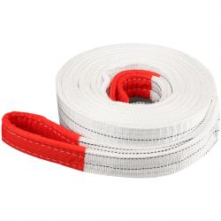 High-Strength Flat Double Loop Lifting Tow Strap, 1 Ton 5m, White