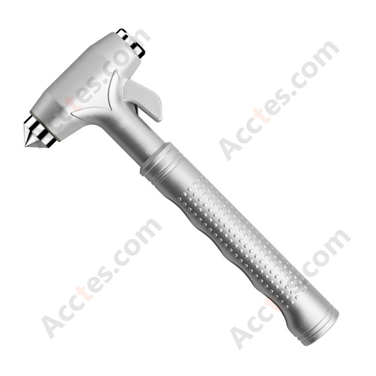 Multifunctional Car Emergency Escape Hammer, Tungsten Steel Hammer Head, Silver