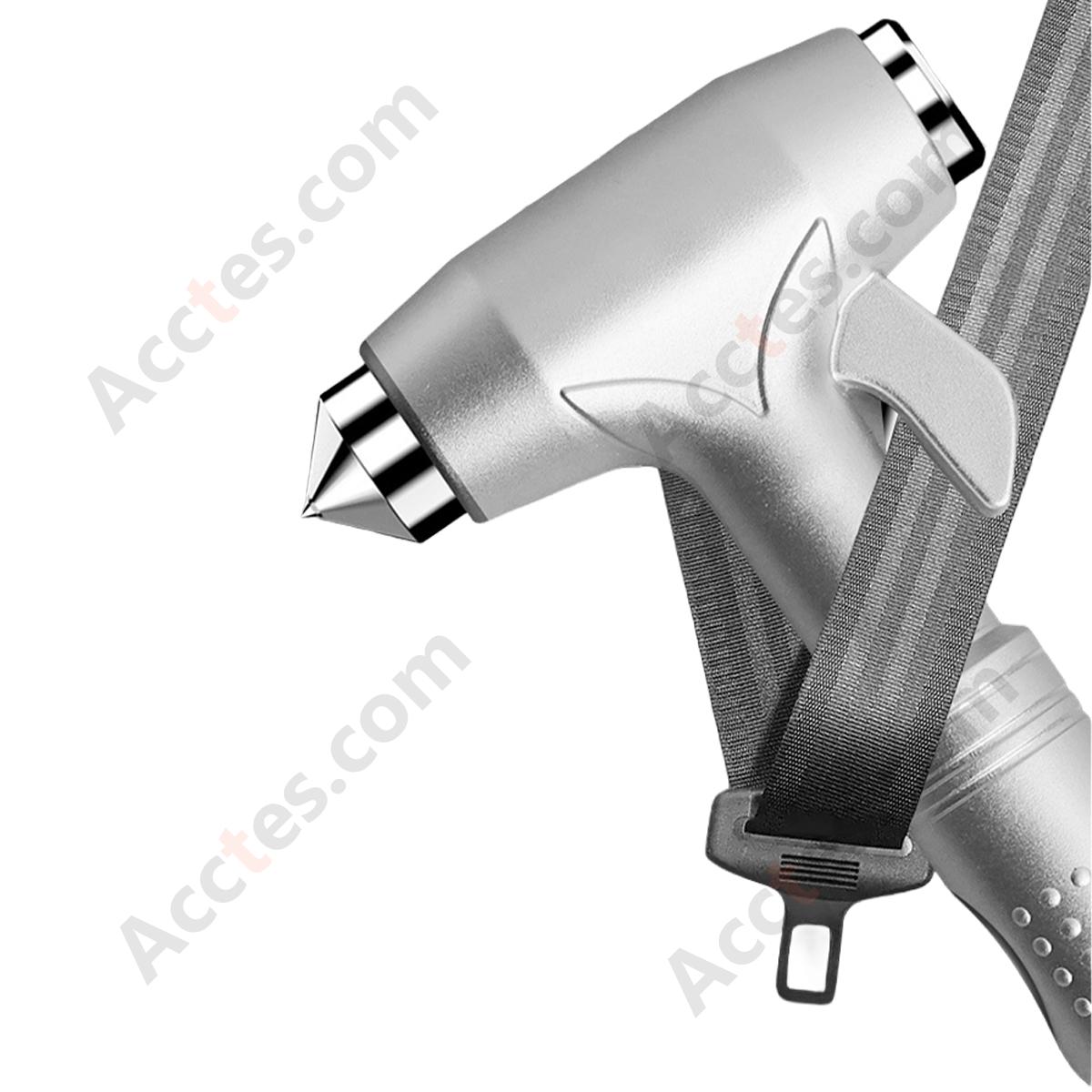 Multifunctional Car Emergency Escape Hammer, Tungsten Steel Hammer Head, Silver