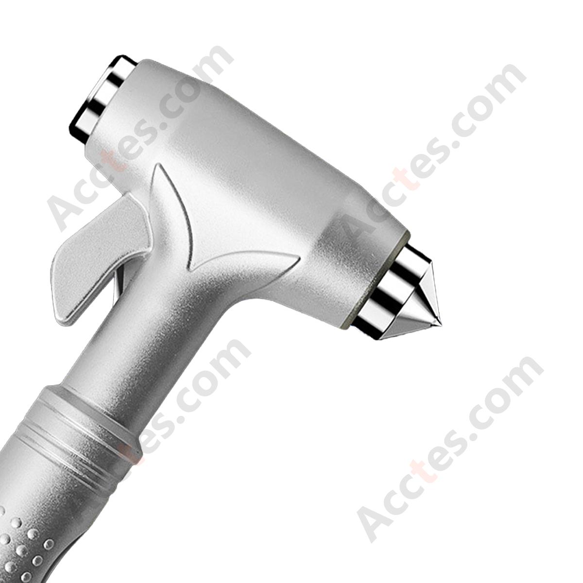 Multifunctional Car Emergency Escape Hammer, Tungsten Steel Hammer Head, Silver