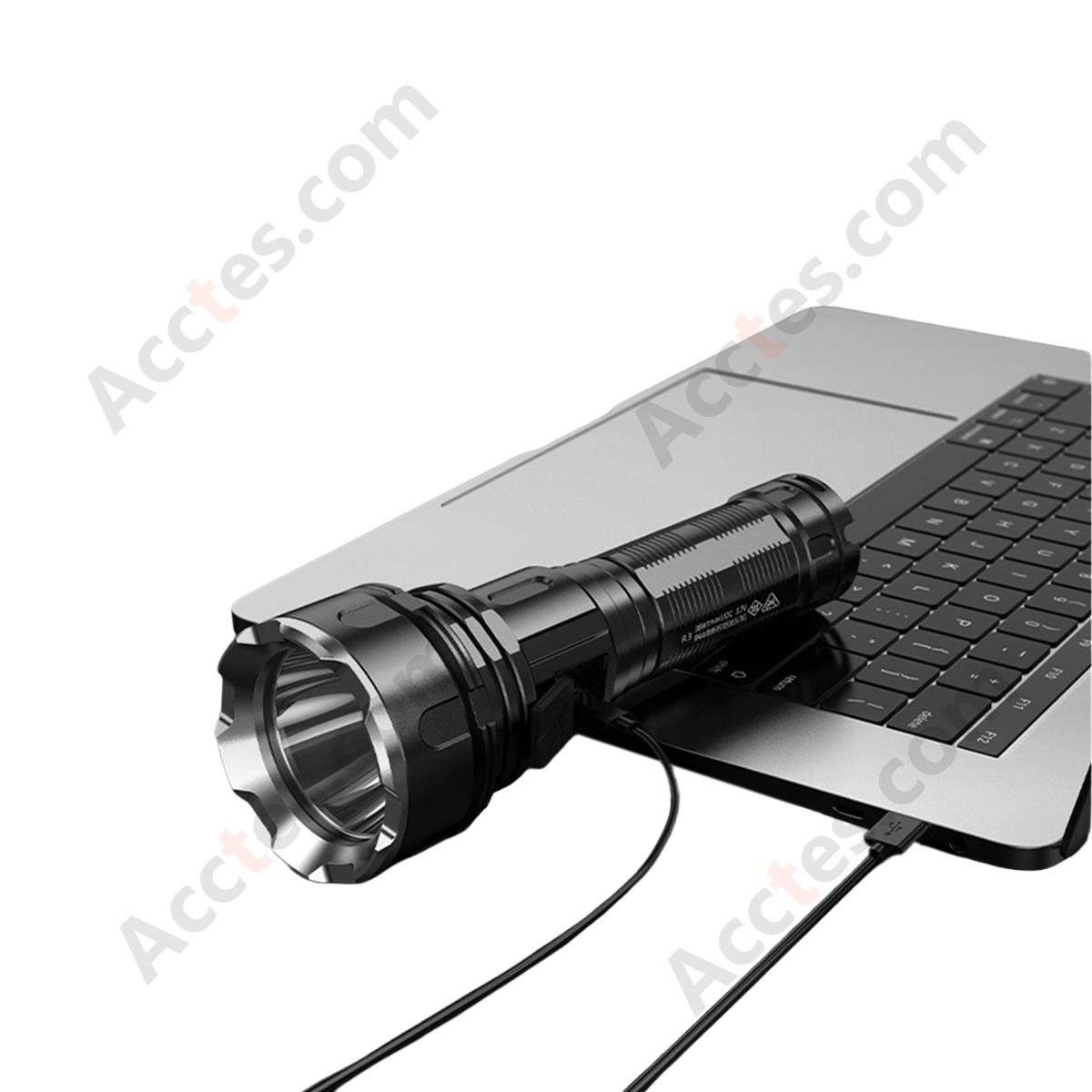 High Power Waterproof Multifunctional Flashlight with Type-C Charging, Model R1 Standard Configuration