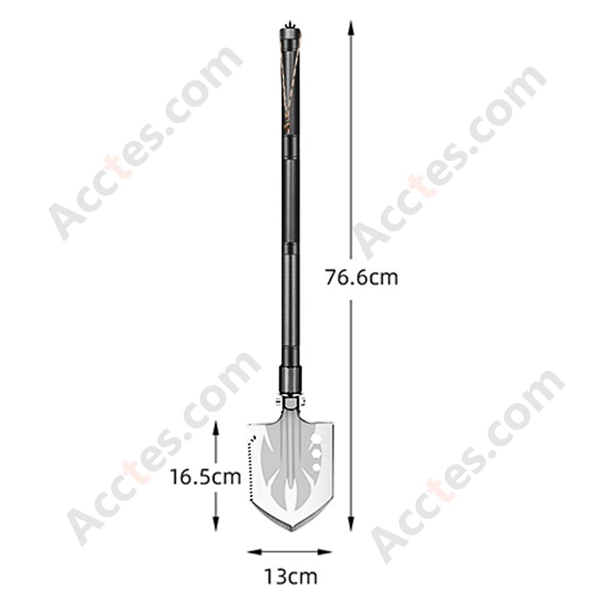Outdoor Multifunctional Folding Shovel, Portable Camping Spade with High Carbon Steel, 3-Section Handle