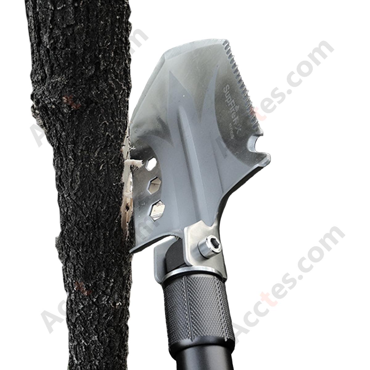 Outdoor Multifunctional Folding Shovel, Portable Camping Spade with High Carbon Steel, 3-Section Handle