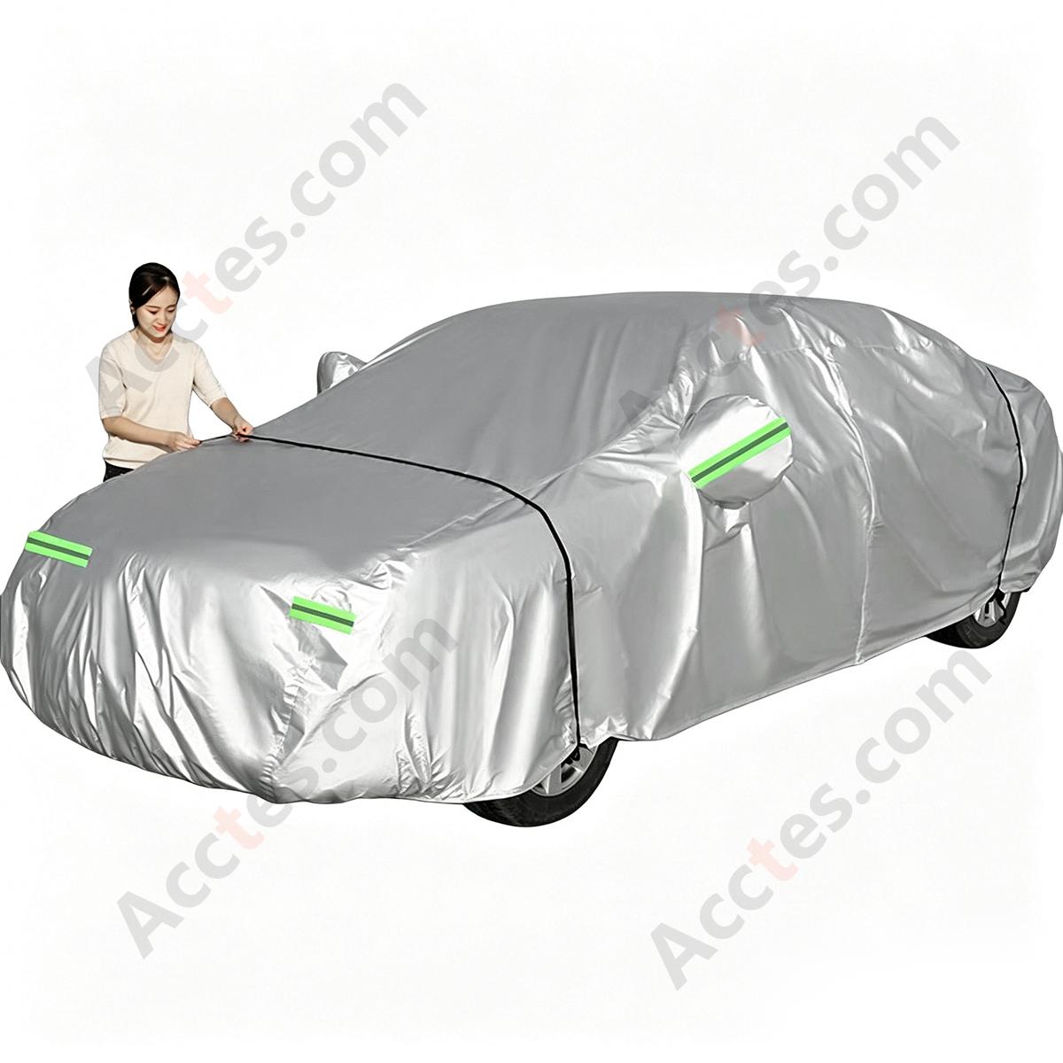 190T Oxford Silver Car Cover for 2M Sedan, Universal Fit, Size 4000x1800x1550mm
