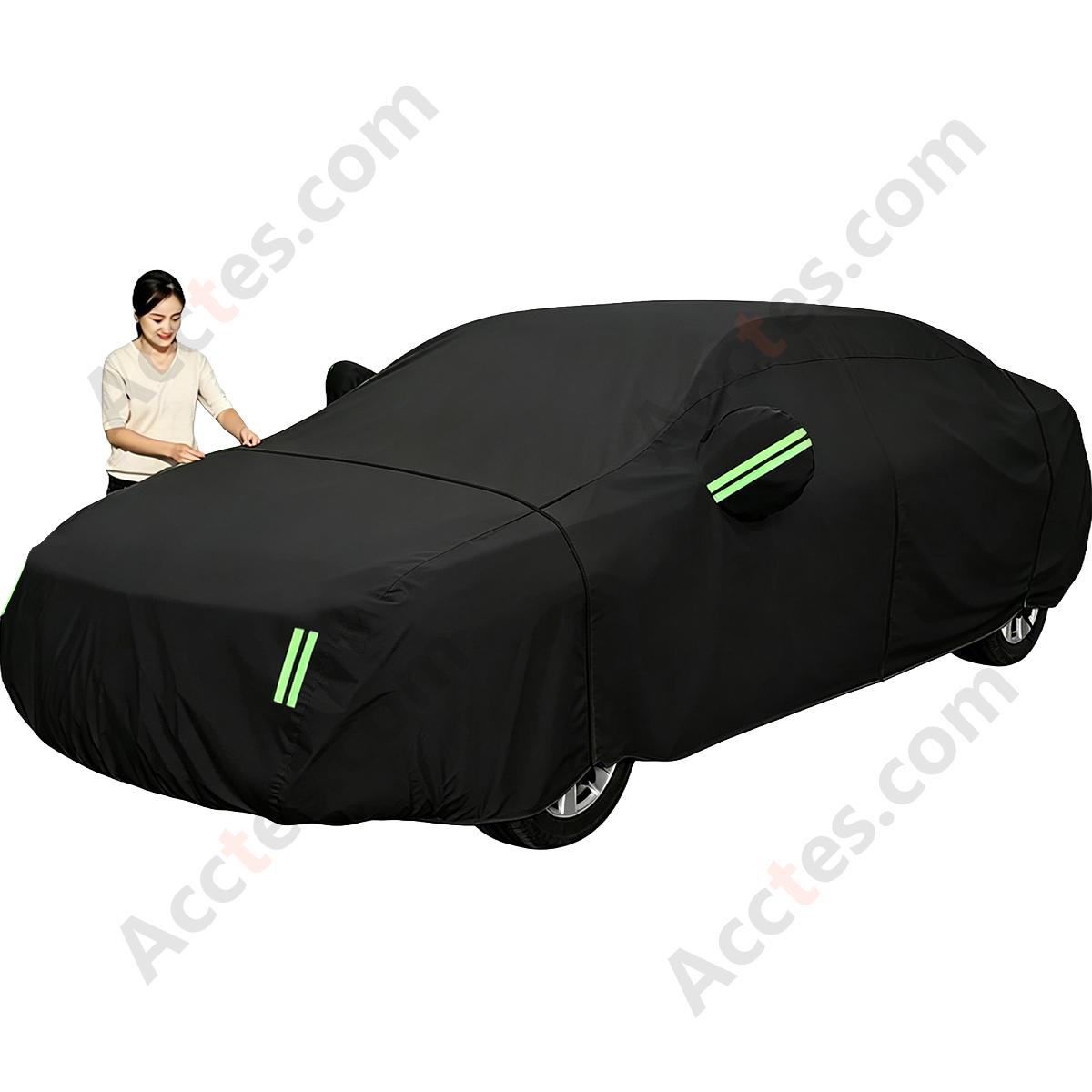 Durable Spunlace Cotton Black Car Cover for 2S Sedan, Universal Fit, Size 3650x1700x1550mm