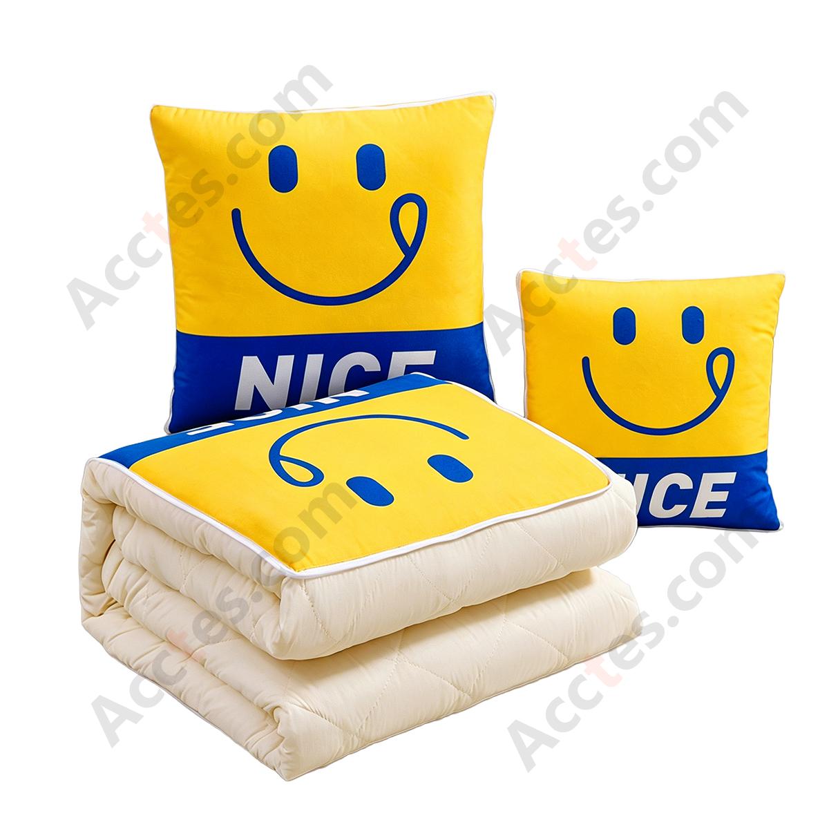 All-Season Multifunctional 2-in-1 Pillow Blanket, Letter Decor Pattern, Medium Size