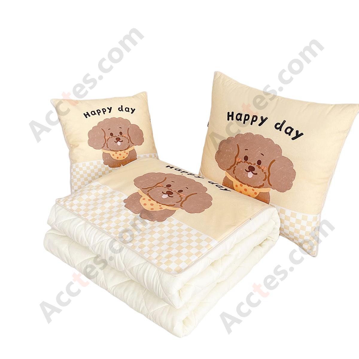 All-Season Multifunctional 2-in-1 Pillow Blanket, Abstract Animal Pattern, Small Size