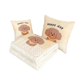 All-Season Multifunctional 2-in-1 Pillow Blanket, Abstract Animal Pattern, Small Size