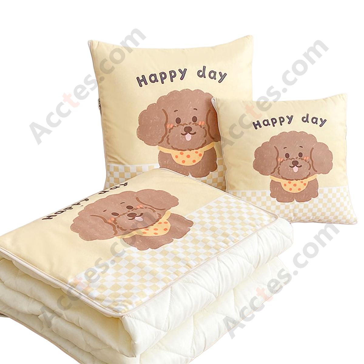 All-Season Multifunctional 2-in-1 Pillow Blanket, Abstract Animal Pattern, Small Size