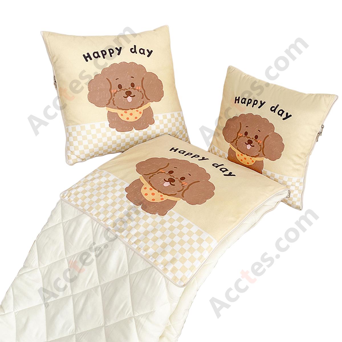All-Season Multifunctional 2-in-1 Pillow Blanket, Abstract Animal Pattern, Medium Size
