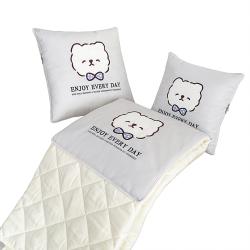 All-Season Multifunctional 2-in-1 Pillow Blanket, Bow Decor Pattern, Medium Size