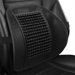 Summer Wooden Bead Car Lumbar Support Cushion, Mysterious Black