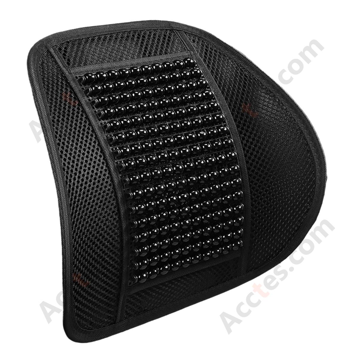 Summer Wooden Bead Car Lumbar Support Cushion, Mysterious Black