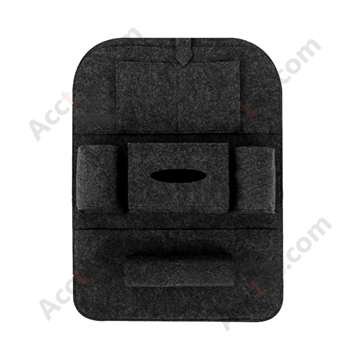 Multifunctional Felt Car Seat Back Hanging Sundries Storage Bag, Black