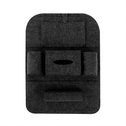 Multifunctional Felt Car Seat Back Hanging Sundries Storage Bag, Black