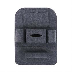 Multifunctional Felt Car Seat Back Hanging Sundries Storage Bag, Dark Gray