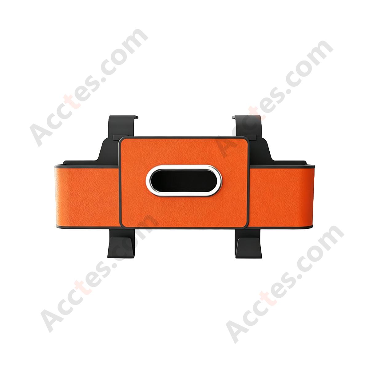 Multi-Functional Car Seat Back Hook Storage Box with Tissue & Cup Holder, Orange