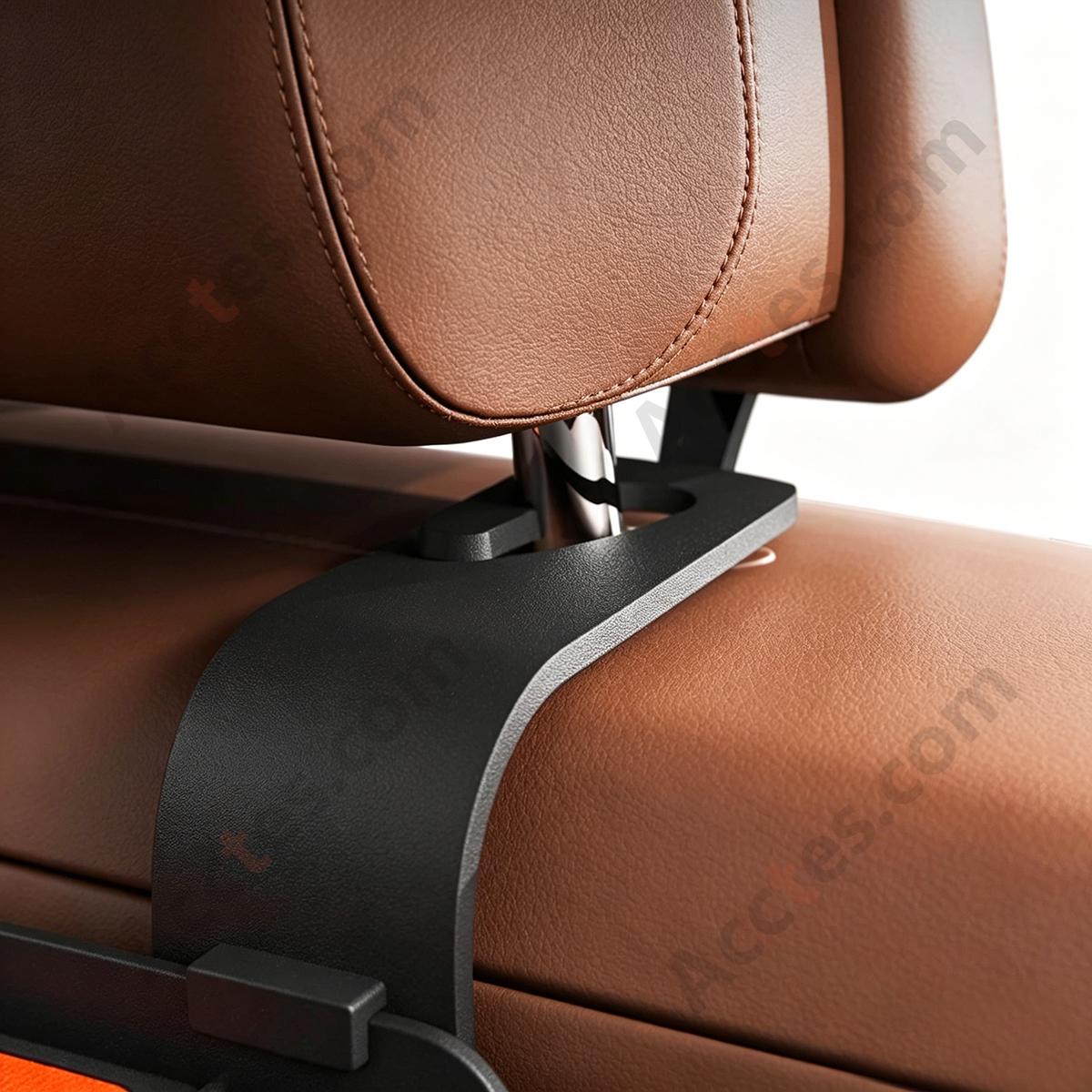 Multi-Functional Car Seat Back Hook Storage Box with Tissue & Cup Holder, Orange