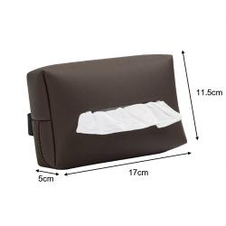 Hanging Leather Car Tissue Pouch for Sun Visor & Seat Back, Coffee Color