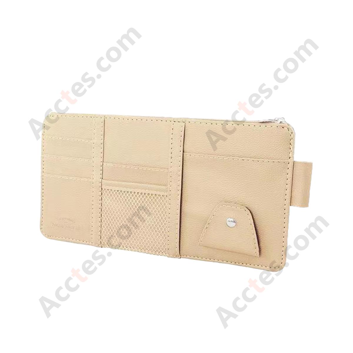 Multifunctional Car Sun Visor Storage Sleeve, Beige