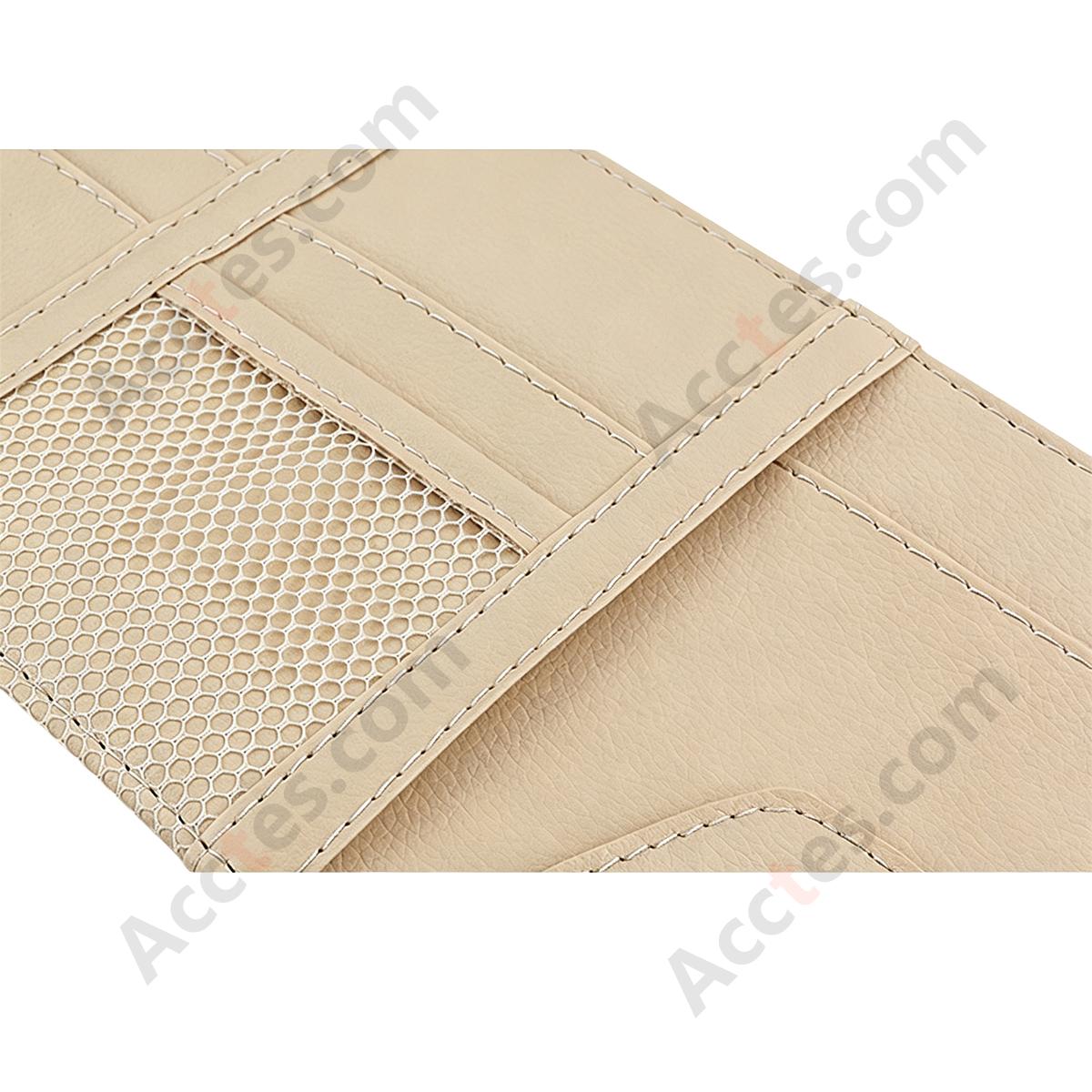 Multifunctional Car Sun Visor Storage Sleeve, Beige