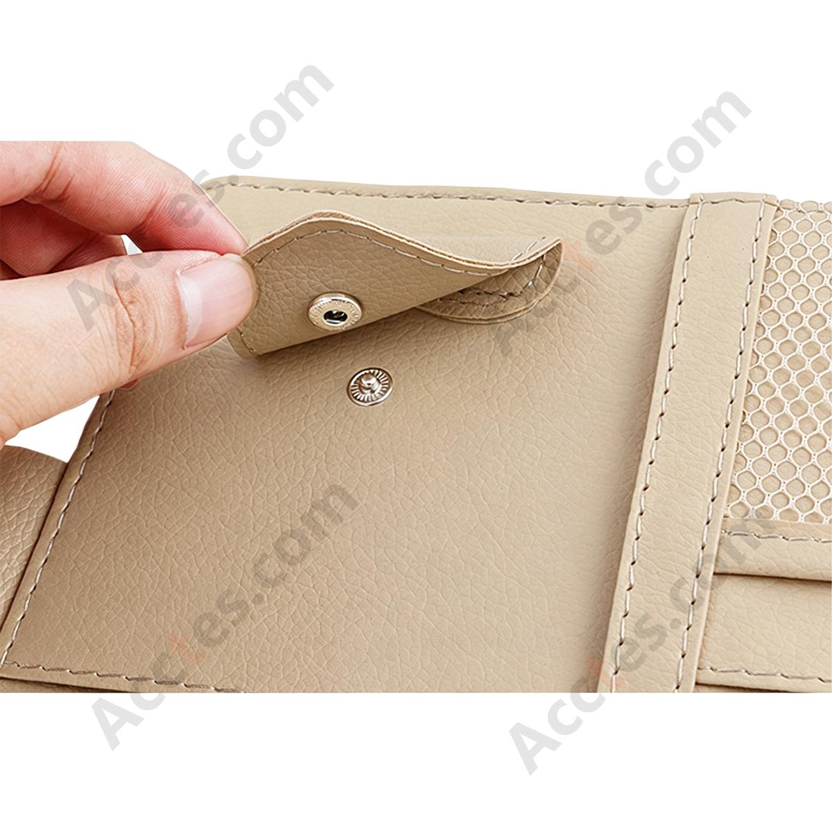 Multifunctional Car Sun Visor Storage Sleeve, Beige