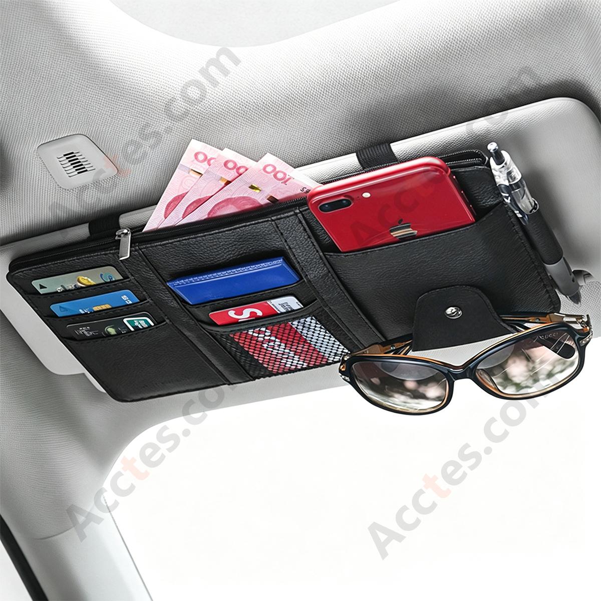 Multifunctional Car Sun Visor Storage Sleeve, Black