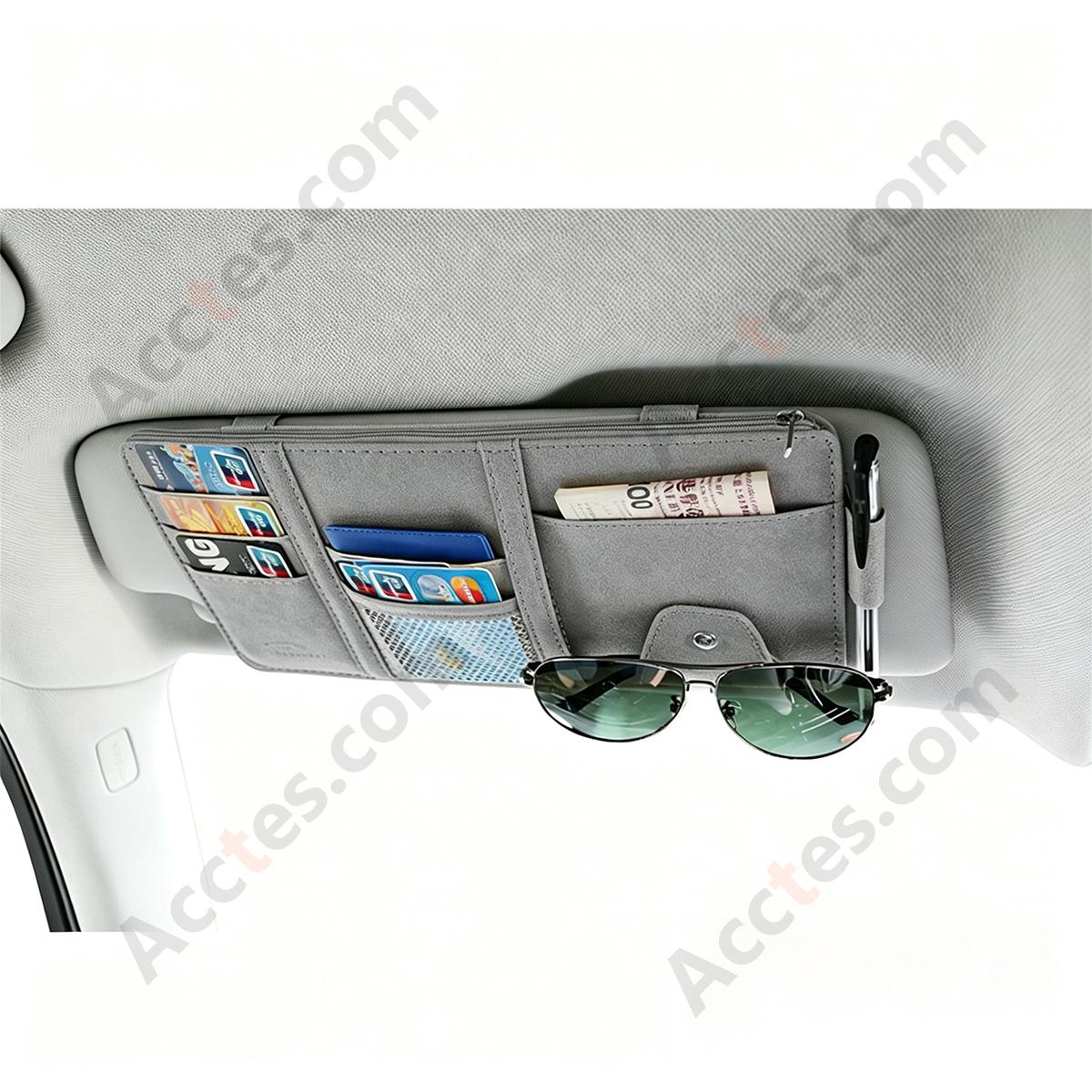 Multifunctional Car Sun Visor Storage Sleeve, Gray