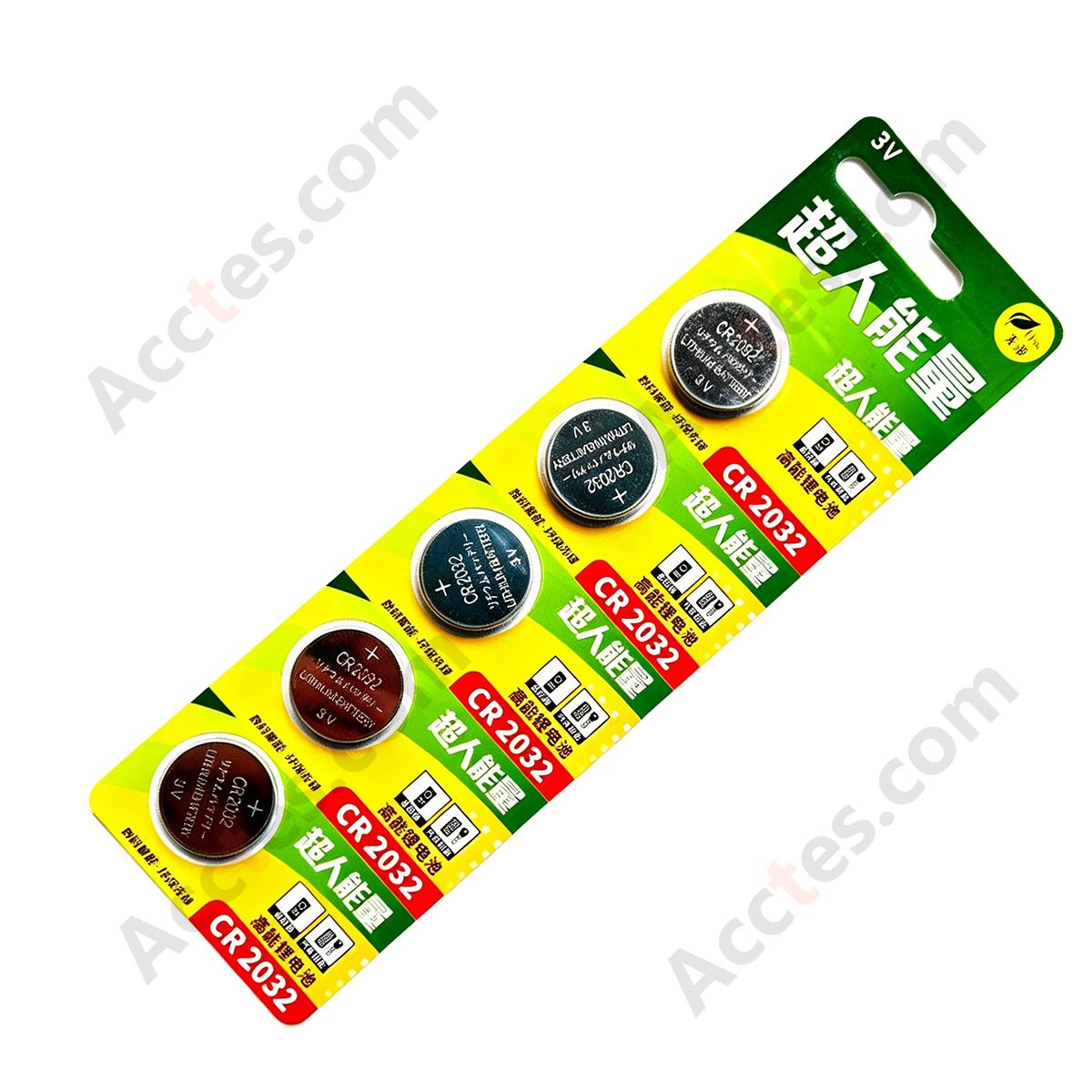 CR2032 Coin Cell Battery, 5Pcs Pack, 3.3V 210mAh