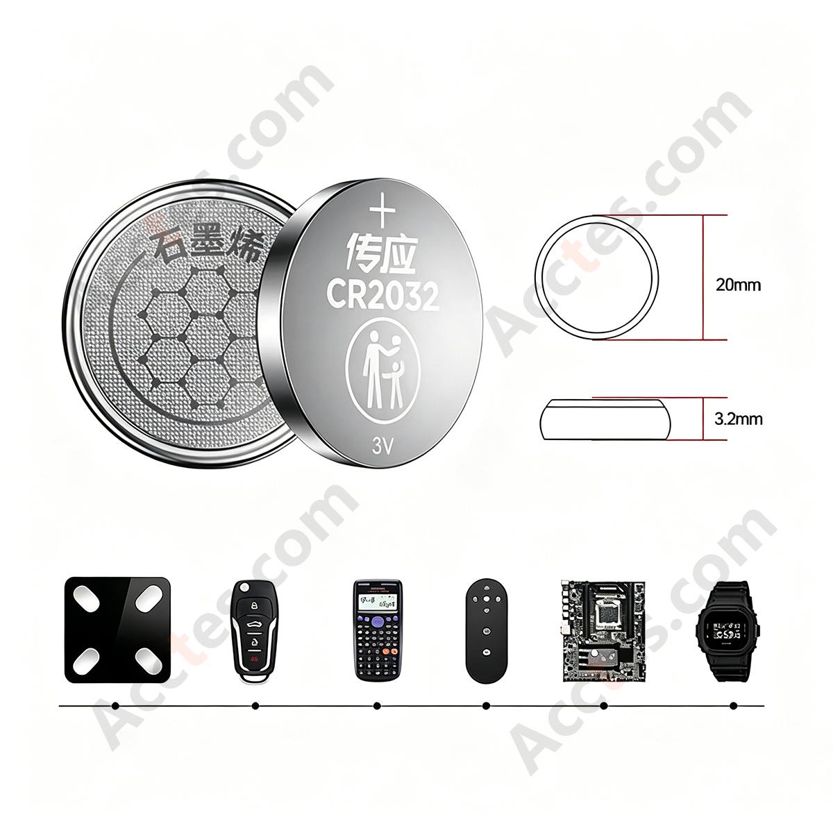 Generic 3V Lithium Coin Cell Battery Model CR2032