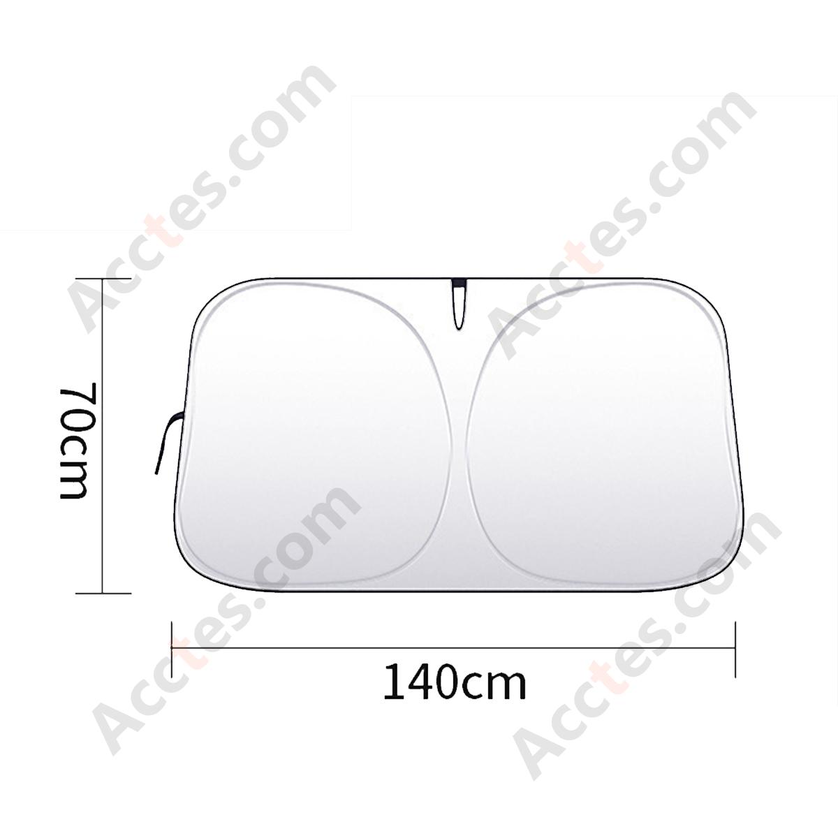 Silver Coated Small Front Car Windshield Sunshade with Storage Bag