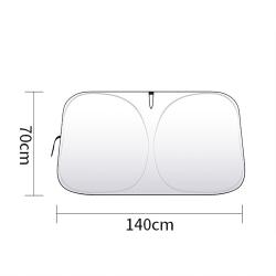 Silver Coated Small Front Car Windshield Sunshade with Storage Bag