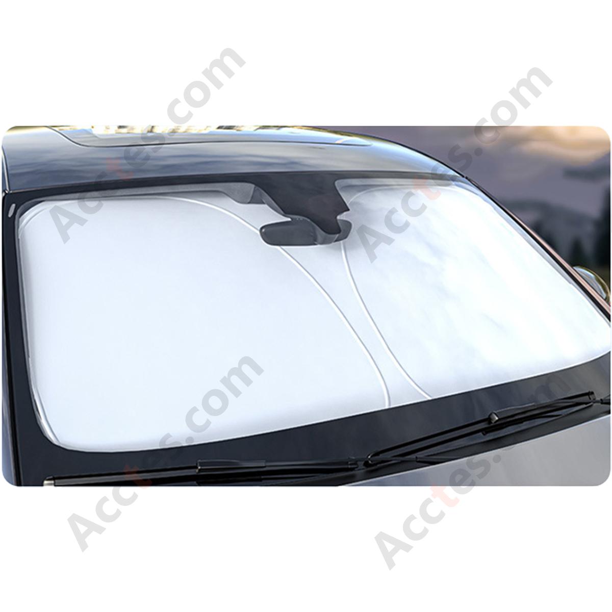 Silver Coated Small Front Car Windshield Sunshade with Storage Bag