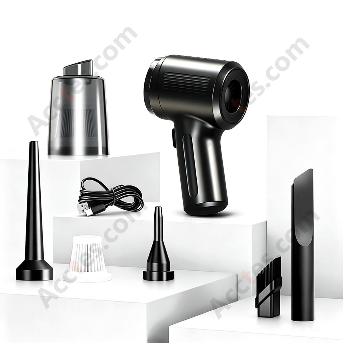 Wireless Portable Mini Multifunctional Car Vacuum Cleaner, Blow & Suction 2-in-1, Black