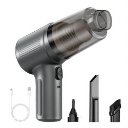 Wireless Portable Mini Multifunctional Car Vacuum Cleaner, Blow & Suction 2-in-1, Gray